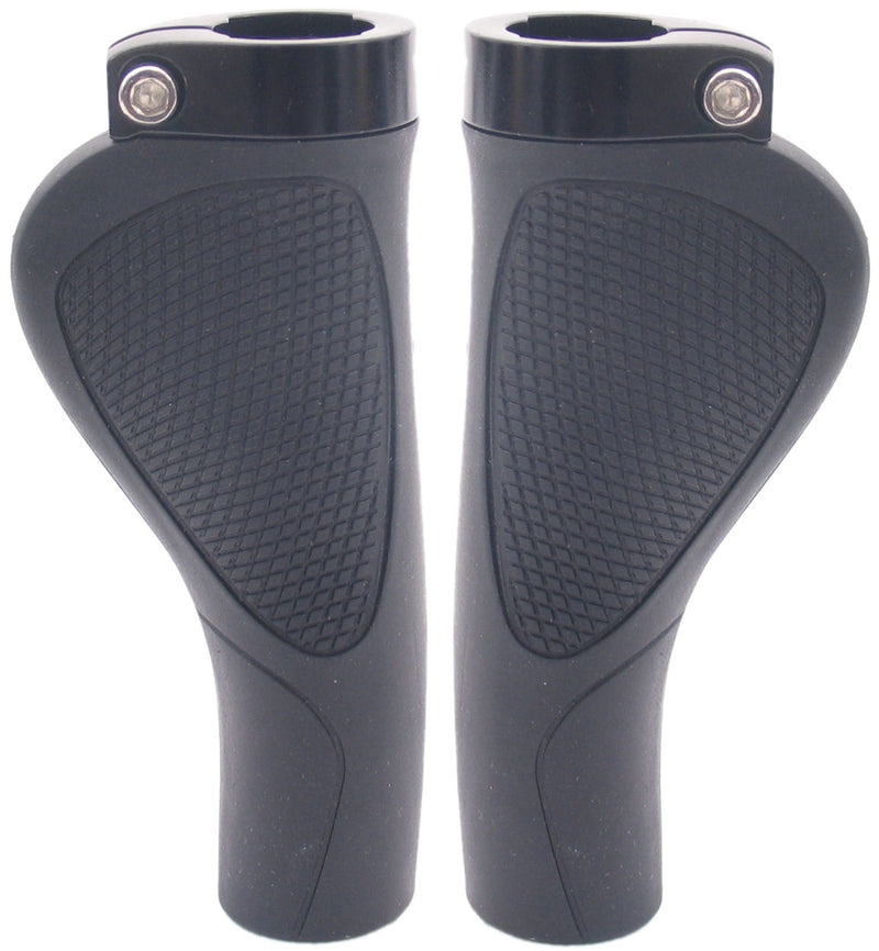 Afbeelding laden in galerijviewer, Edge Ergo City Plus 132mm Rubberen Fiets Handvatten (Zwart)