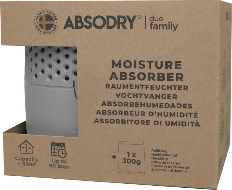 Afbeelding laden in galerijviewer, Absodry duo family bag vochtvanger series 3 grey - inclusief 1 vulling