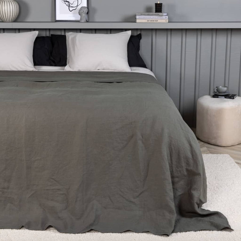 Afbeelding laden in galerijviewer, Venture home bedsprei milo 260x260 cm polyester grijs