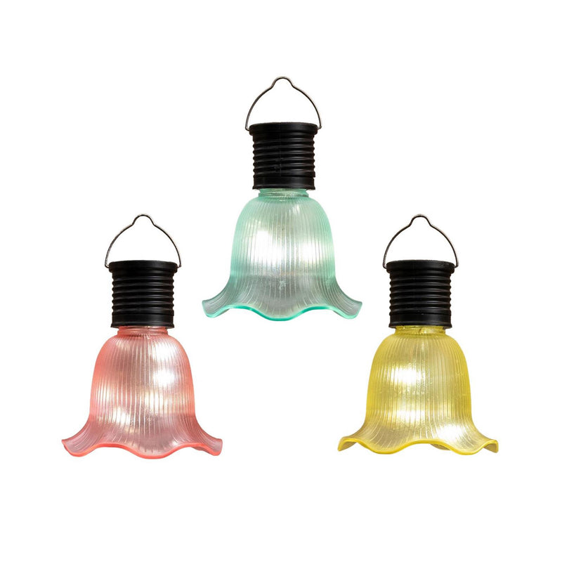 Afbeelding laden in galerijviewer, Anna's collection solar lampje bloem 8x10cm geel groen roze led warm wit