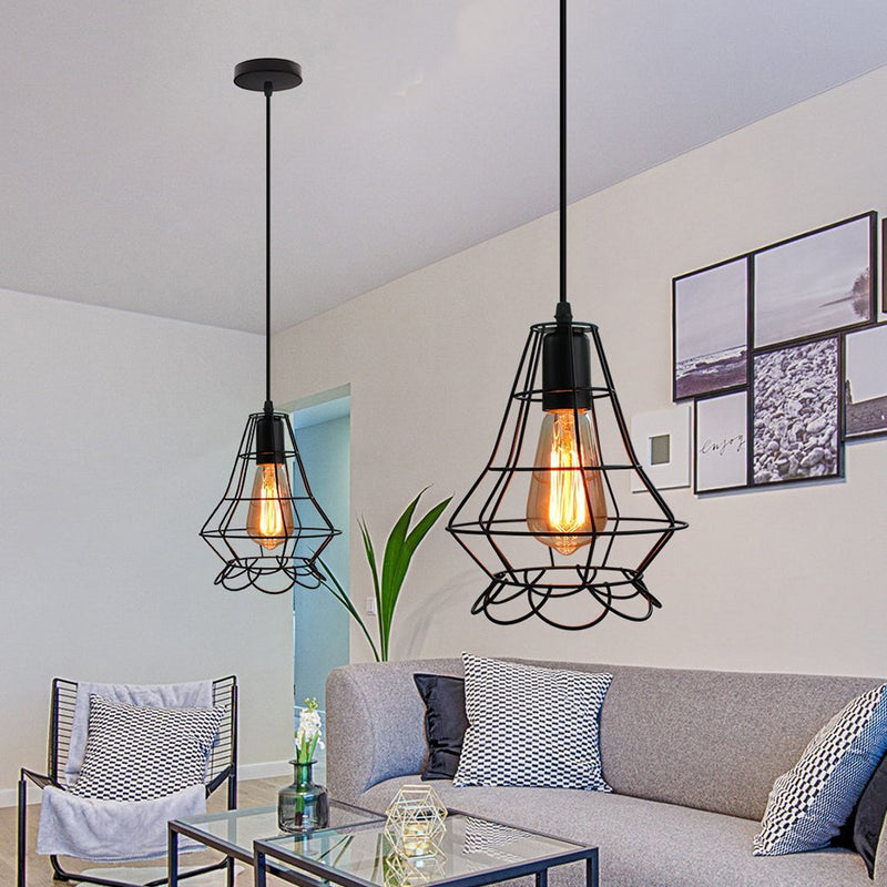 Afbeelding laden in galerijviewer, Homestyle pro mk012-b industriële hanglamp 19x22 cm zwart metaal
