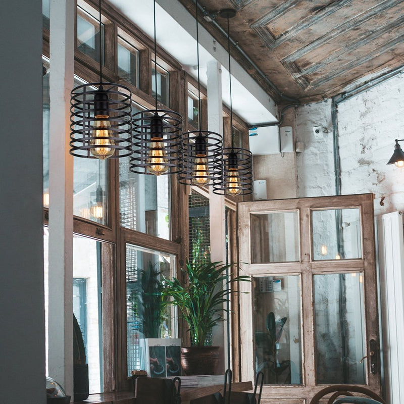 Afbeelding laden in galerijviewer, Homestyle pro mk014-b industriële hanglamp 16x19 cm zwart metaal
