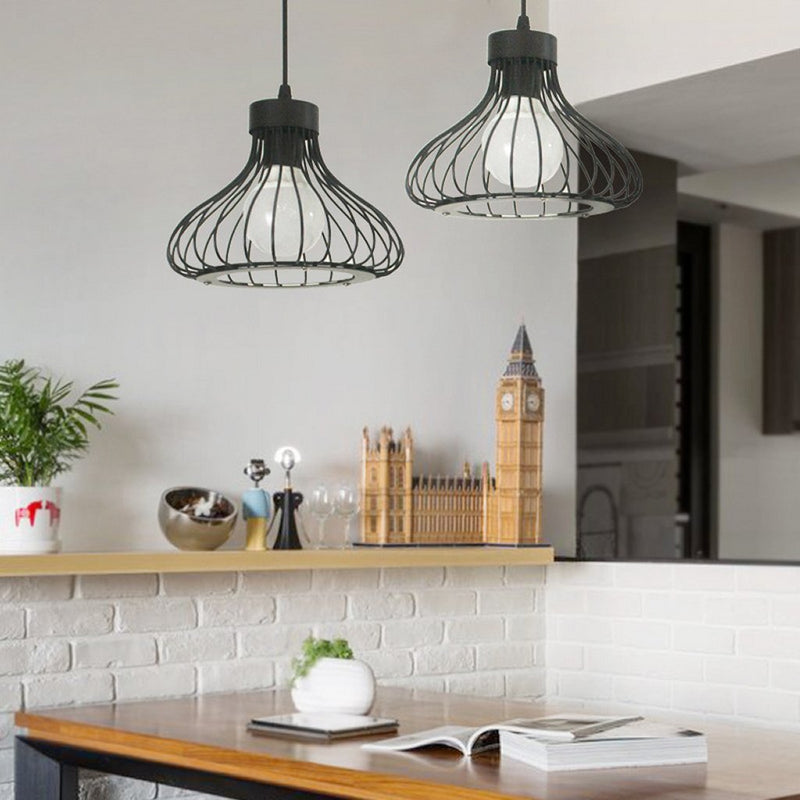 Afbeelding laden in galerijviewer, Homestyle pro mk013-b industriële hanglamp 23x20 cm zwart metaal