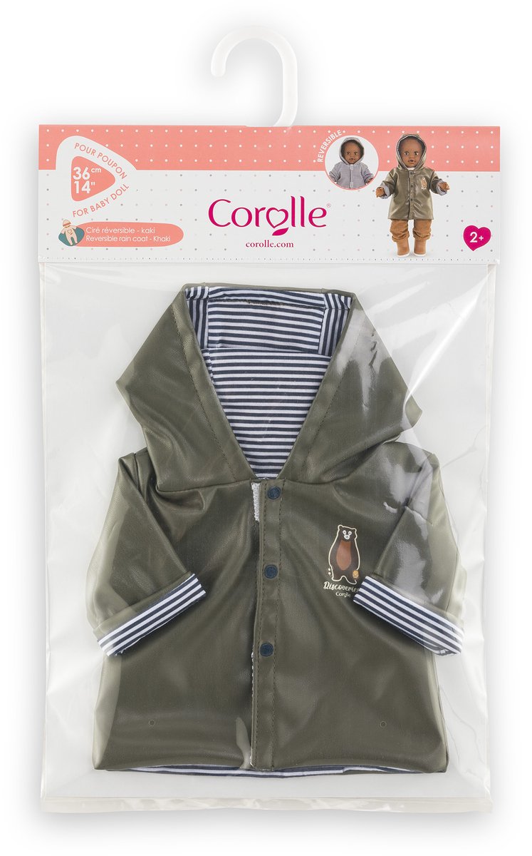 Afbeelding laden in galerijviewer, Corolle poppen regenjas - poppenaccessoire 36cm teddybeerprint.