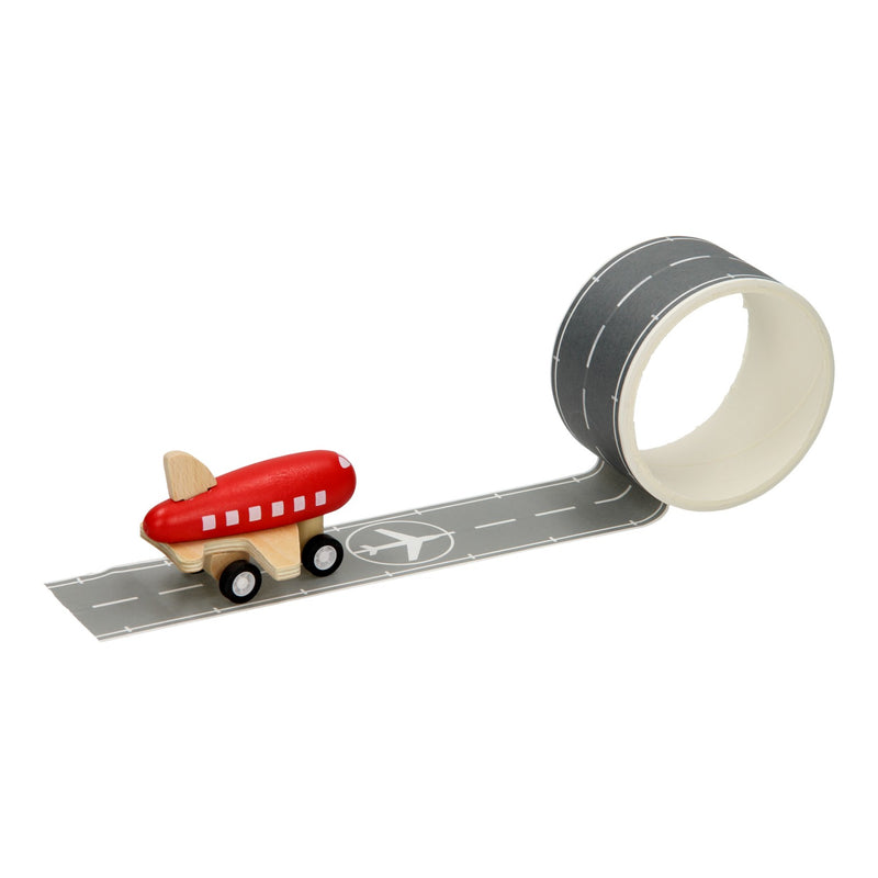 Afbeelding laden in galerijviewer, Houten vliegtuig met wegtape, 8mtr
