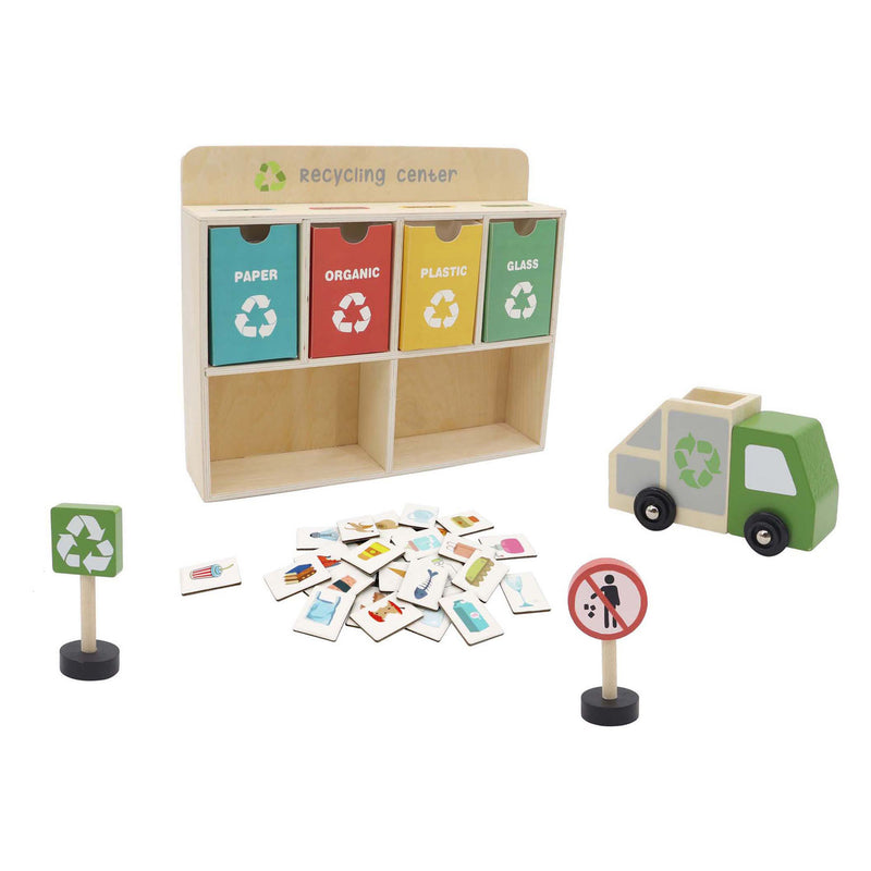 Afbeelding laden in galerijviewer, Houten recyclingcentrum speelset