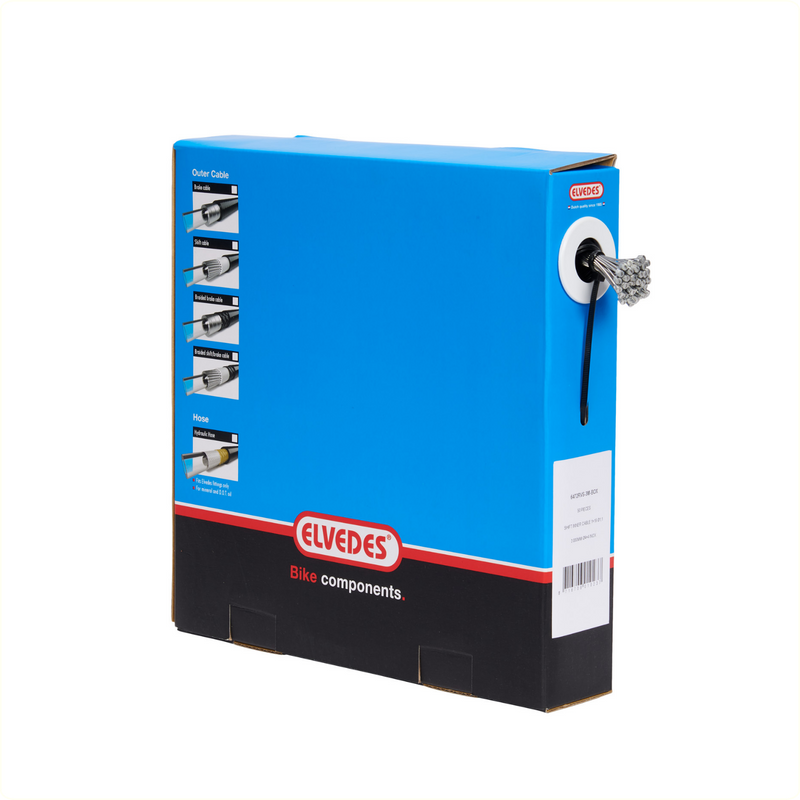 Afbeelding laden in galerijviewer, Schakel binnenkabel Elvedes 2250mm RVS slick ø1,1mm N-nippel (100 stuks)
