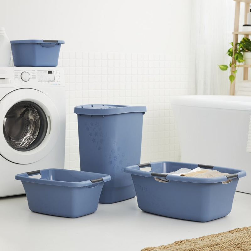 Afbeelding laden in galerijviewer, Rotho flowers wasmand 12l horizon blauw