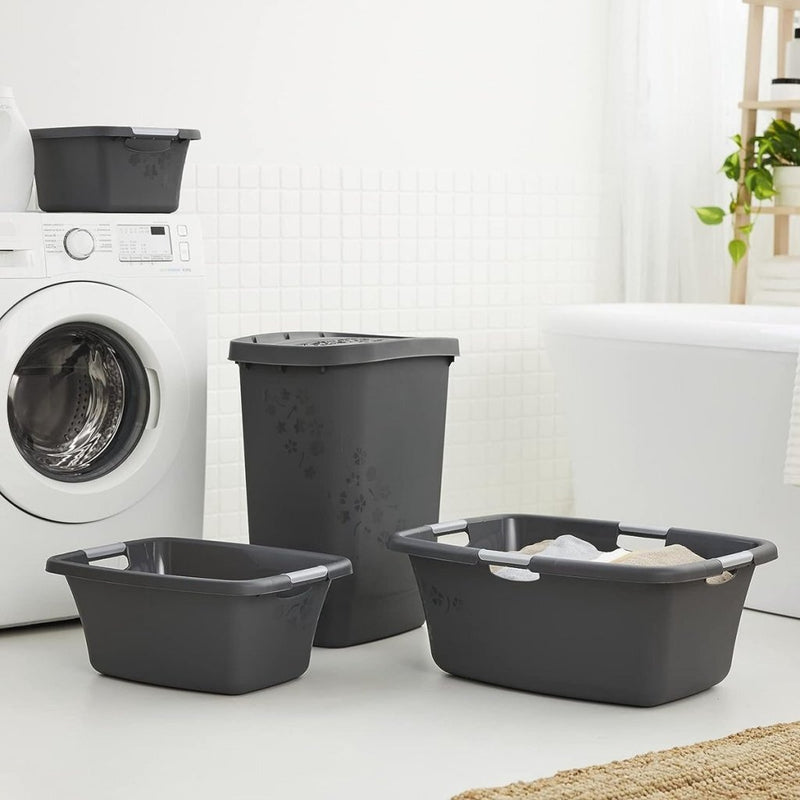 Afbeelding laden in galerijviewer, Rotho flowers wasmand 25l antraciet
