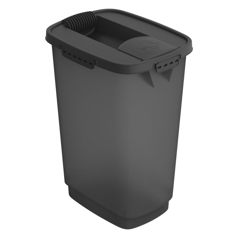 Afbeelding laden in galerijviewer, Rotho cody pet food container 25l antraciet transparant