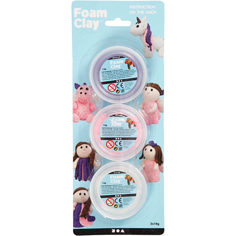 Afbeelding laden in galerijviewer, Creativ company foam clay glitter metallic - 3x14gr.