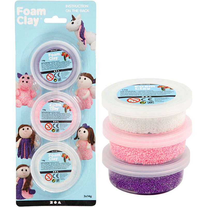 Afbeelding laden in galerijviewer, Creativ company foam clay glitter metallic - 3x14gr.