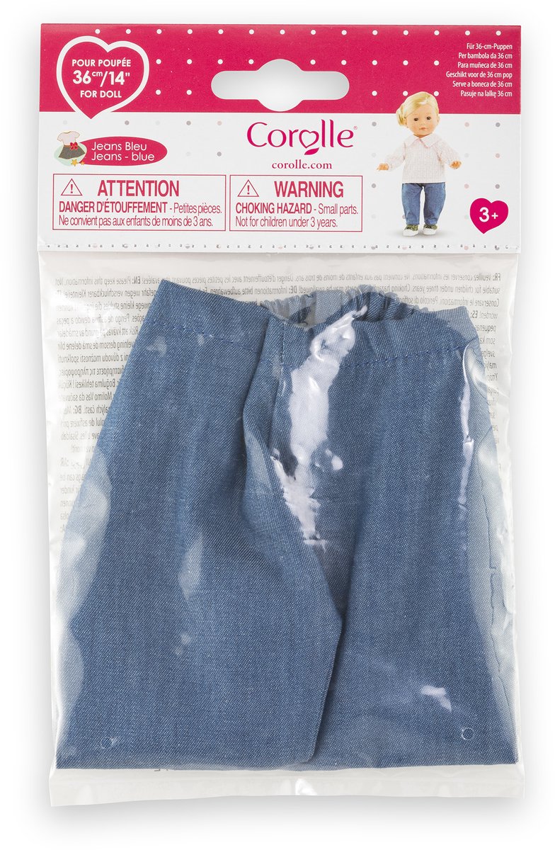 Afbeelding laden in galerijviewer, Corolle poppenjeans blauw - kleding voor pop 36cm denim look.