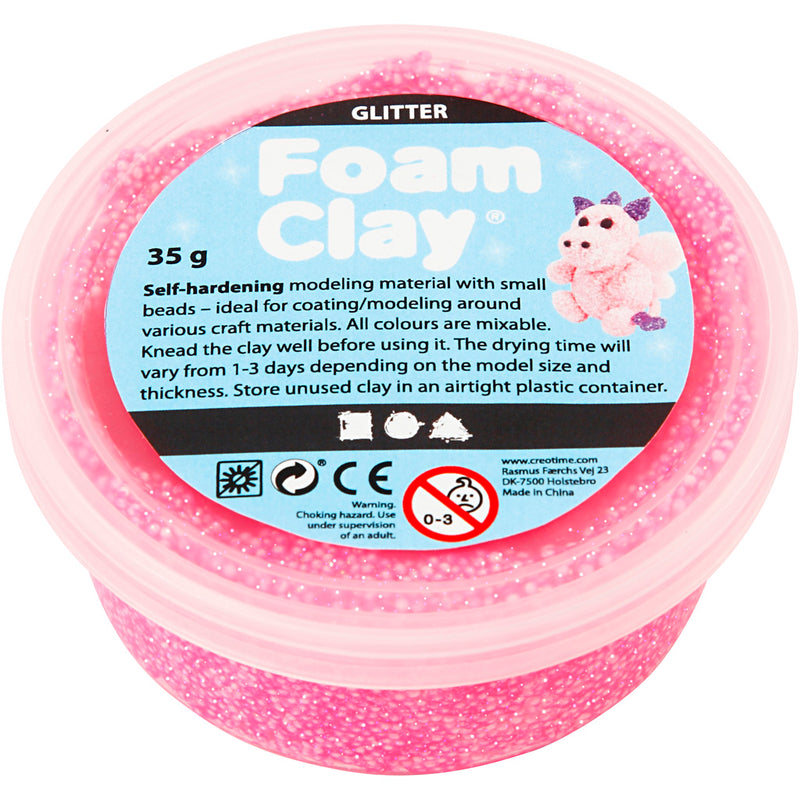 Afbeelding laden in galerijviewer, Creativ company foam clay glitter 35gr - roze