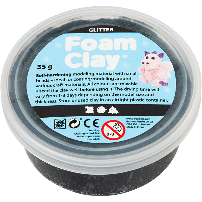 Afbeelding laden in galerijviewer, Creativ company foam clay glitter 35gr - zwart