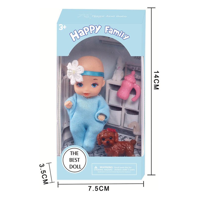 Afbeelding laden in galerijviewer, Poppensetje met pet vriend mini pop