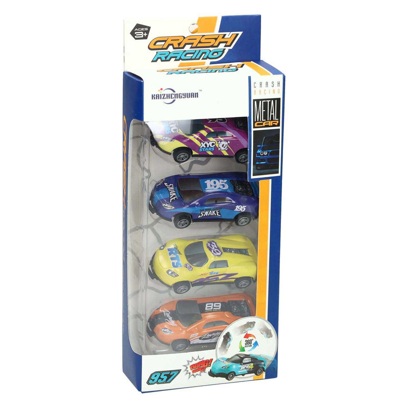 Afbeelding laden in galerijviewer, Raceauto backflip pull back set - 4st.