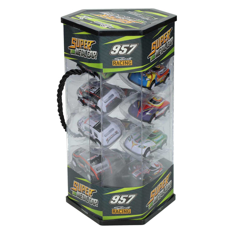 Afbeelding laden in galerijviewer, Lobbes super metal car pull back set - 12-pack