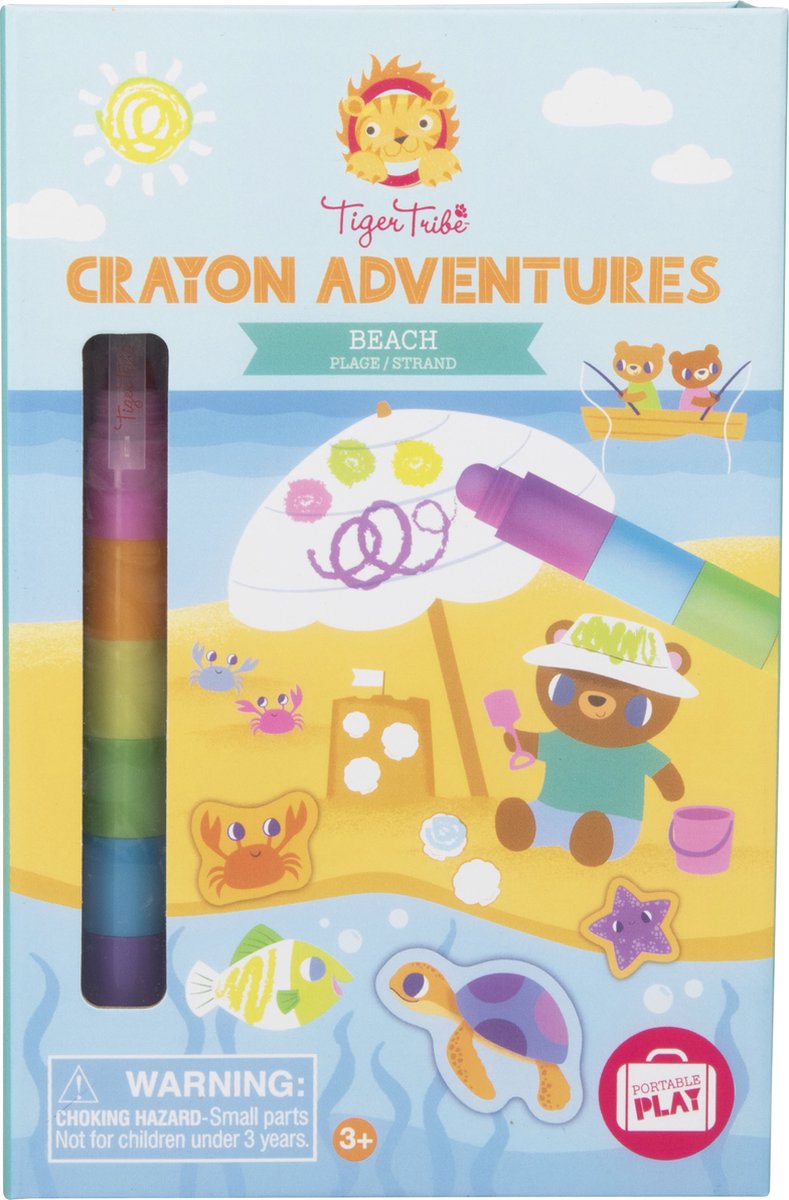 Afbeelding laden in galerijviewer, Tiger tribe waskrijt kleurset crayon adventures beach -