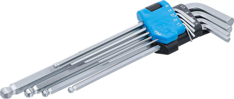 Afbeelding laden in galerijviewer, Bgs technic hexagon socket wrench set extra long with ball head 1.5 - 10 mm 9 pcs.