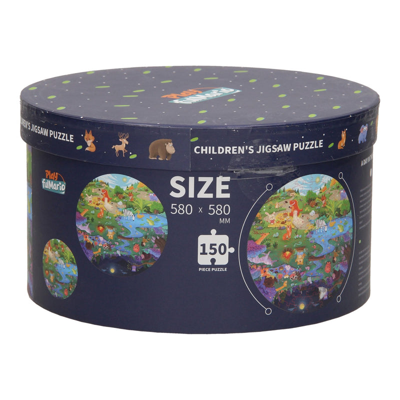 Afbeelding laden in galerijviewer, Ronde Puzzel in Opbergbox Dag Nacht, 150st.