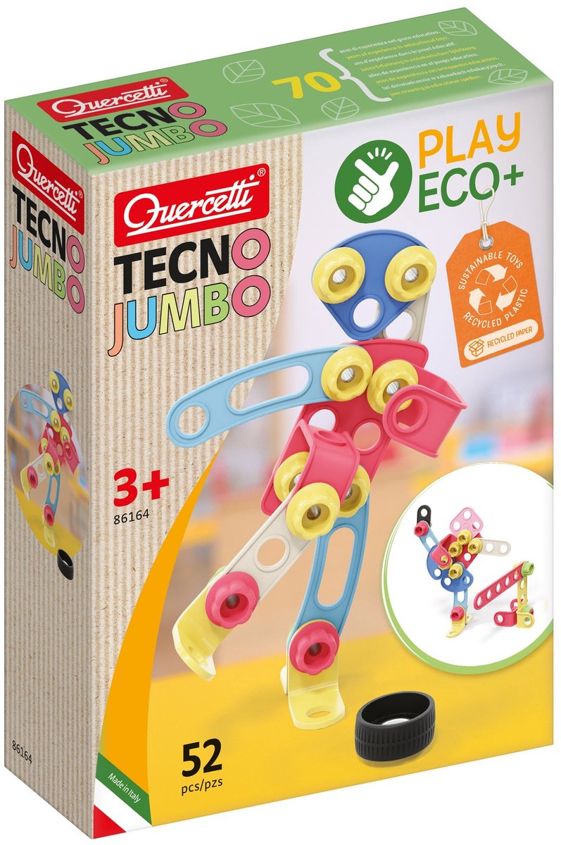 Afbeelding laden in galerijviewer, Quercetti tecno play eco constructie bouwset, 52dlg.