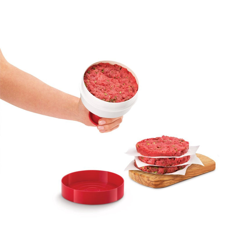 Afbeelding laden in galerijviewer, Metaltex kitchen helpers hamburgerpers 11 cm rood wit