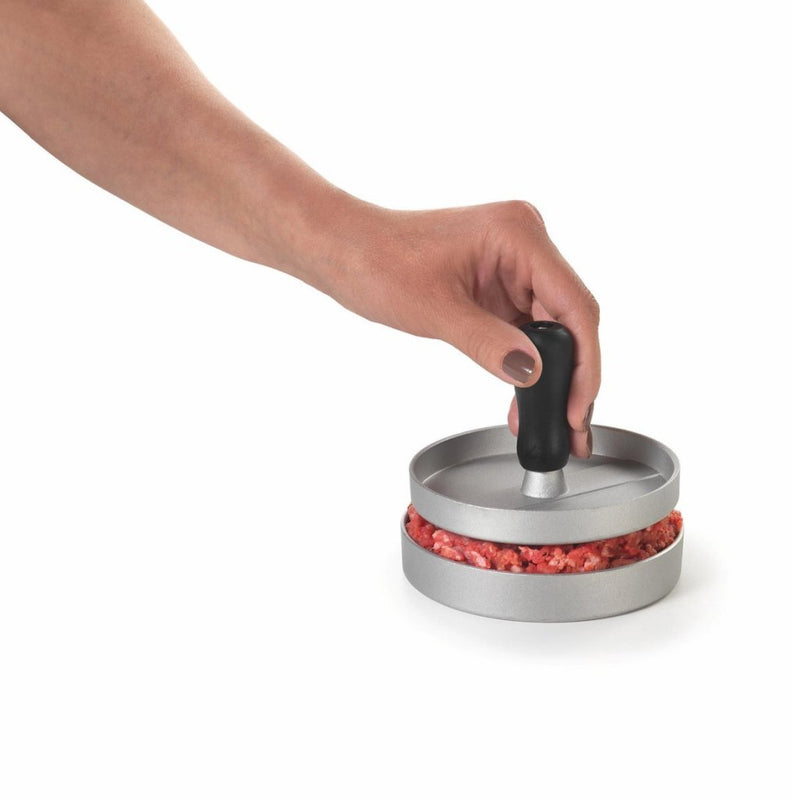 Afbeelding laden in galerijviewer, Metaltex kitchen helpers hamburgerpers 11.5 cm staal zwart