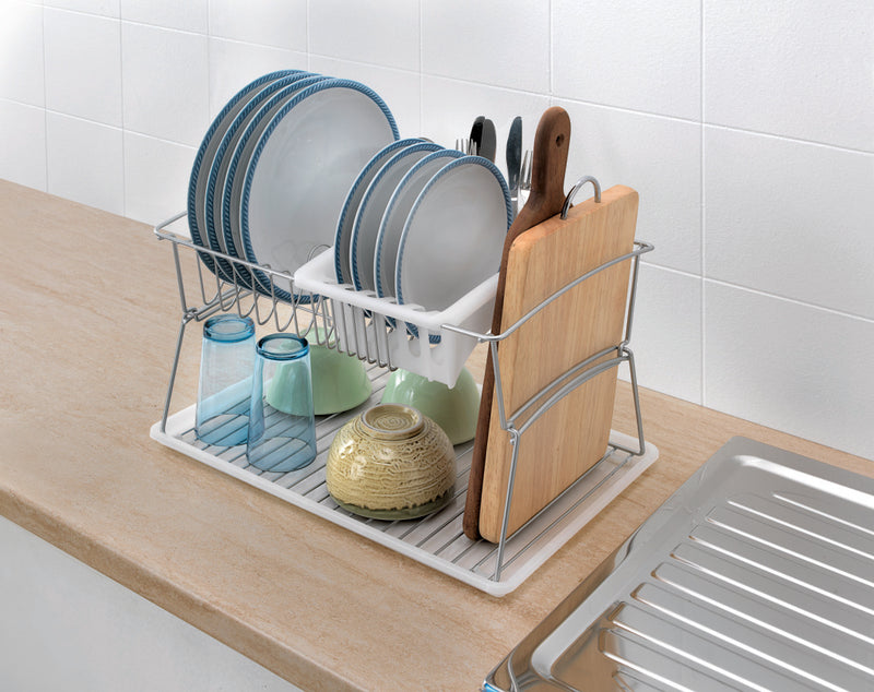 Afbeelding laden in galerijviewer, Tomado-metaltex tomado-metaltex silver afdruiprek 45x31x28cm 2 verdiepingen