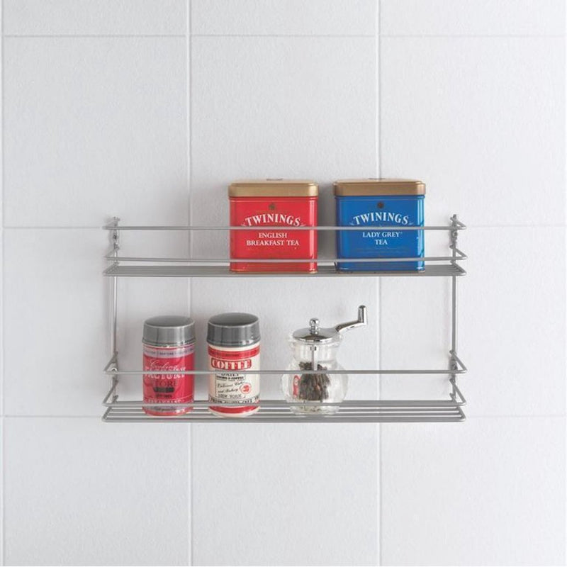 Afbeelding laden in galerijviewer, Metaltex space saver smart kitchen pepito kruidenrek 2 etages 36x8x19 cm zilver