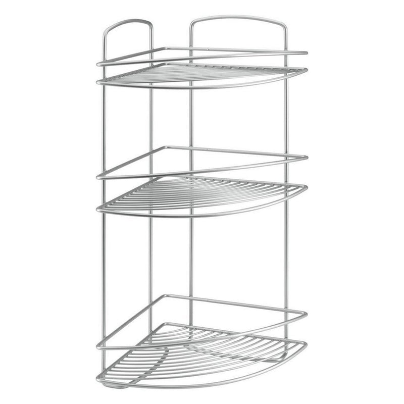 Afbeelding laden in galerijviewer, Metaltex onda badkamer-hoekrek 3 etages 22x22x53 cm zilver