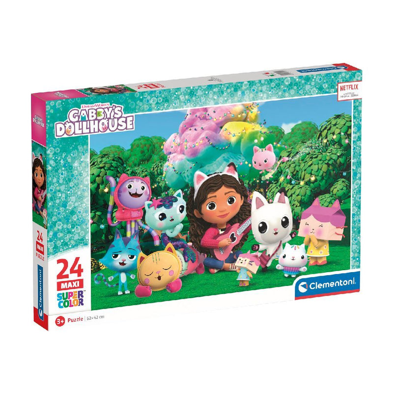 Afbeelding laden in galerijviewer, Clementoni supercolor puzzel gabbys dollhouse 24 maxi stukjes