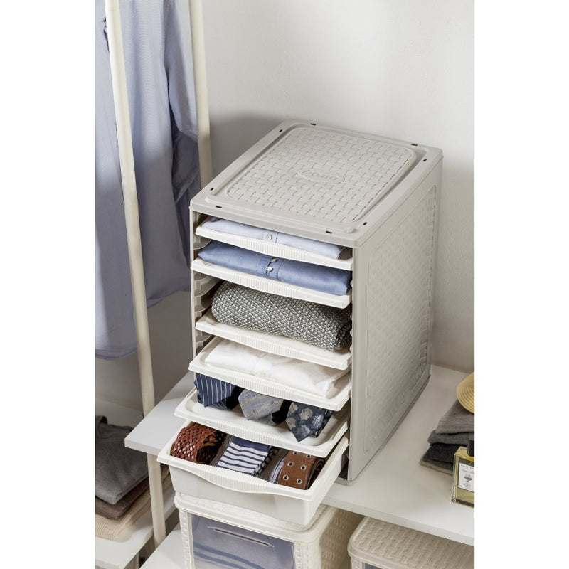 Afbeelding laden in galerijviewer, Bama ri,ordino opbergsysteem 34x41x53 cm taupe wit