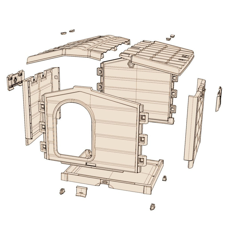 Afbeelding laden in galerijviewer, Bama pet cuccia hondenhok 89x75x62 cm beige taupe
