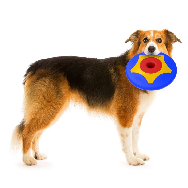 Afbeelding laden in galerijviewer, Bama pet trotto disk hondenspeelgoed 24.5x4.5 cm blauw geel rood