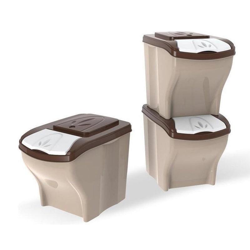 Afbeelding laden in galerijviewer, Bama pet voedeselcontainer 3x20l taupe beige