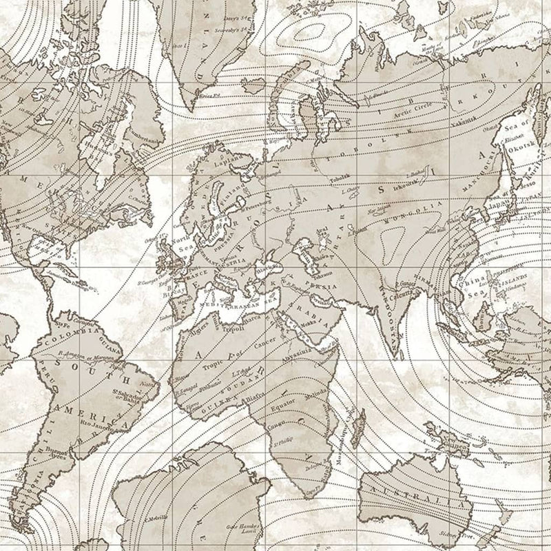 Afbeelding laden in galerijviewer, Noordwand Noordwand Behang Friends Coffee The World Map metallic en beige