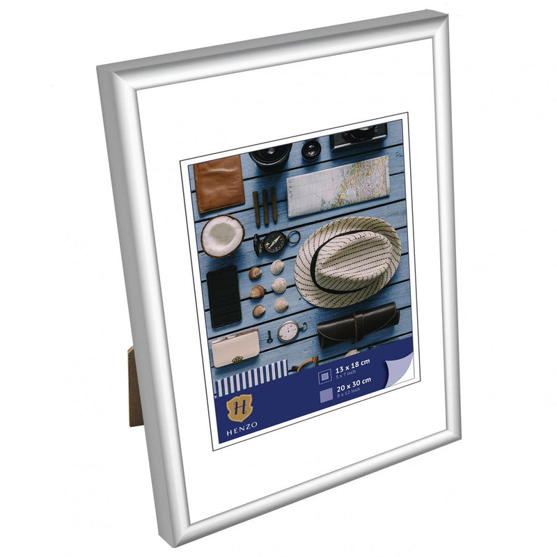 Afbeelding laden in galerijviewer, Henzo fotolijst napoli frame 20x30cm foto 13x18cm zilver kunststof