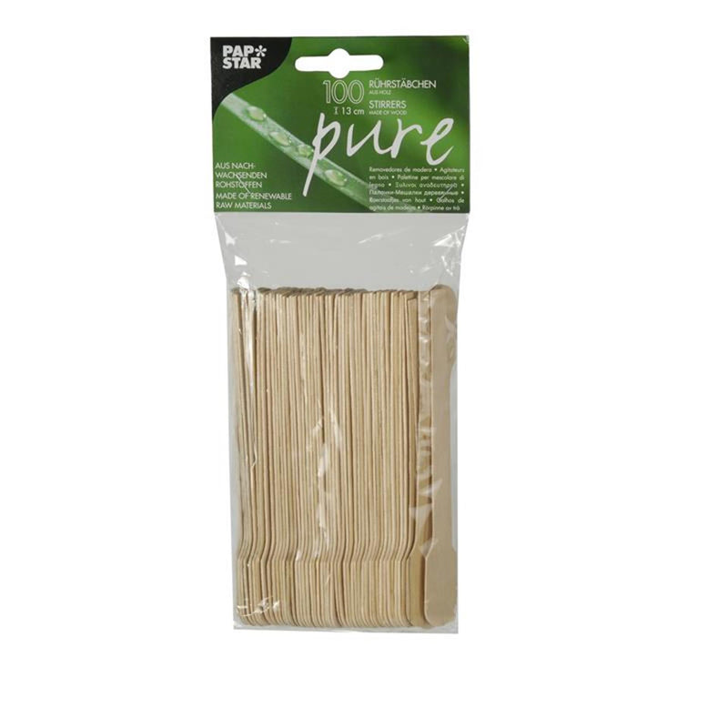 Afbeelding laden in galerijviewer, Papstar 100 roerstaafjes hout pure 13cm