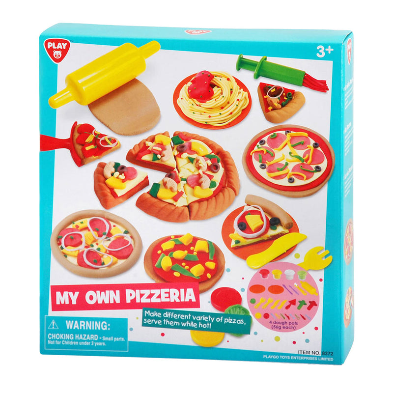 Afbeelding laden in galerijviewer, Playgo mijn eigen pizzeria kleiset - 4 kleipotjes