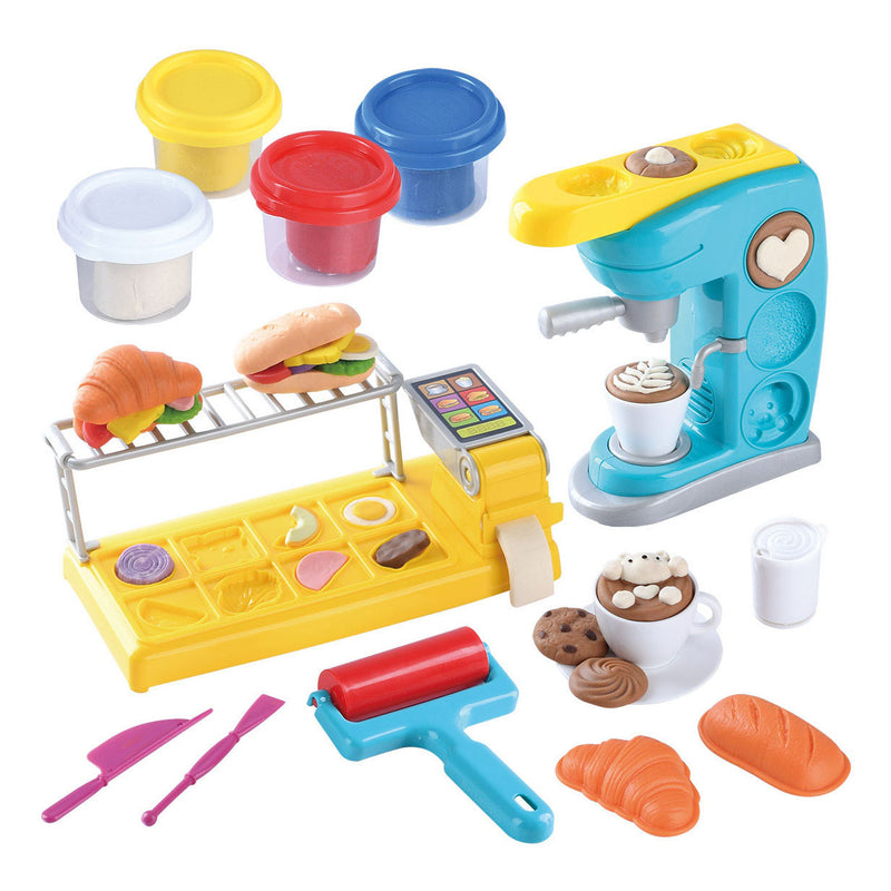 Afbeelding laden in galerijviewer, Playgo cafe en lunchroom kleiset - 4 kleipotjes - 22dlg.