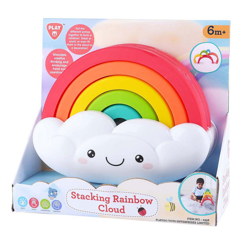 Afbeelding laden in galerijviewer, Playgo regenboog stapeltoren - 6dlg.