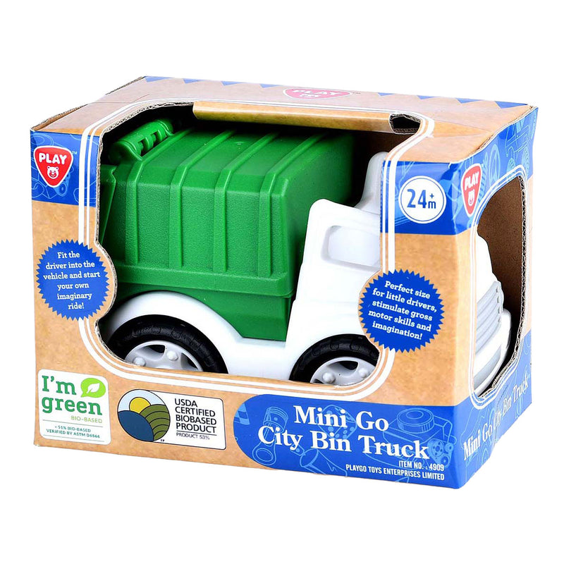 Afbeelding laden in galerijviewer, Playgo bio based vuilniswagen wit groen - 15cm