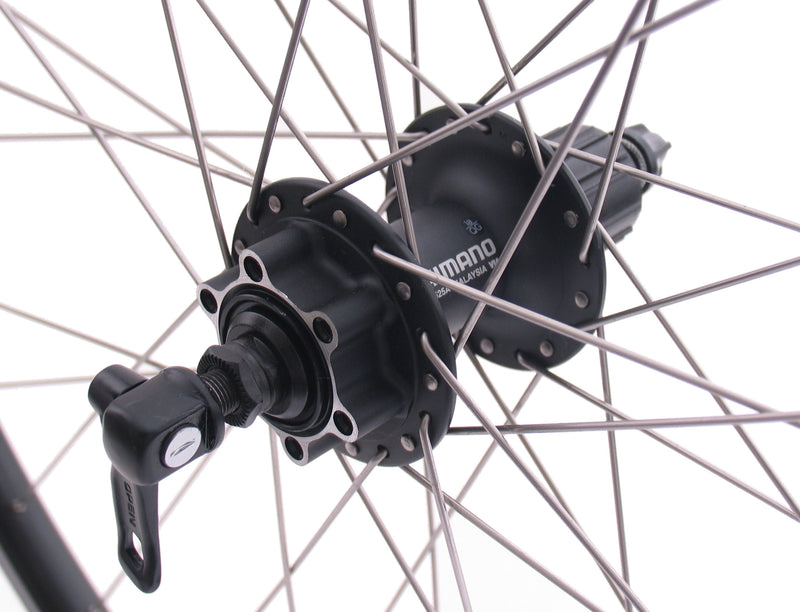 Afbeelding laden in galerijviewer, Shimano achterwiel 28 29 622x19c ryde andra 30 velg met fh-m525 8 9 10 speed naaf voor 6 bouts remschijf - zwart