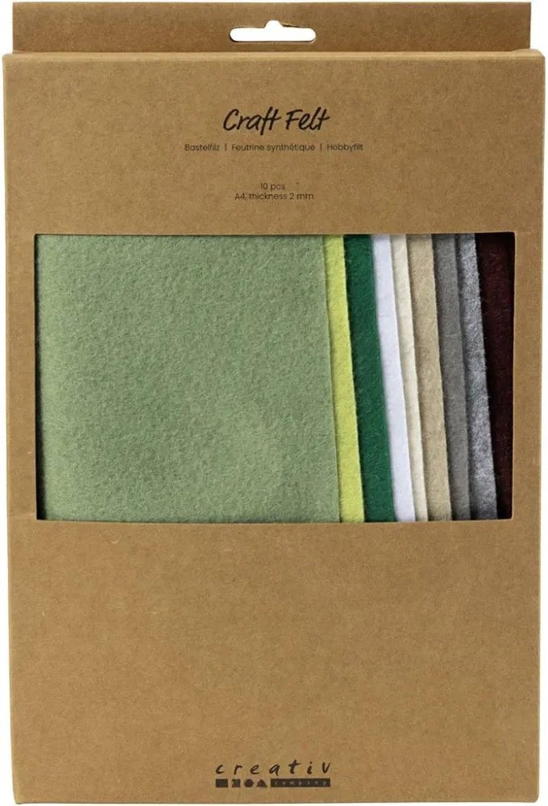 Afbeelding laden in galerijviewer, Creativ company hobbyvilt a4 dikte 2mm naturel kleuren - 10st.