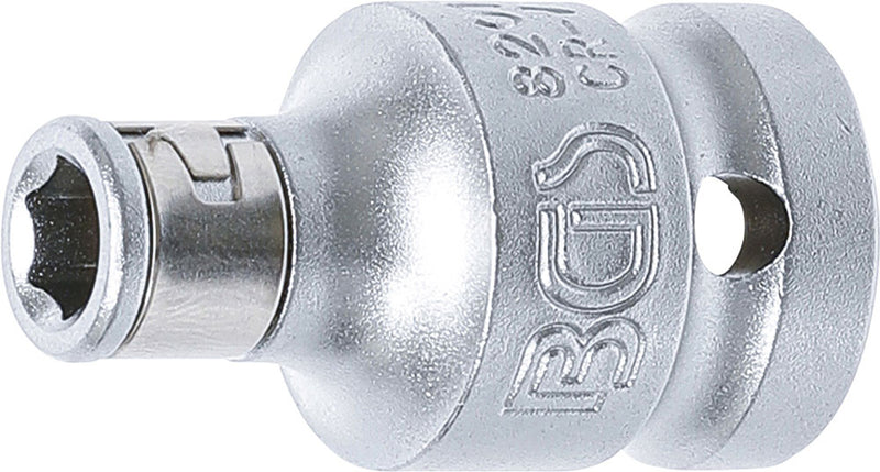 Afbeelding laden in galerijviewer, Bgs technic bit adapter with retaining ball square 1 2 to hex 1 4