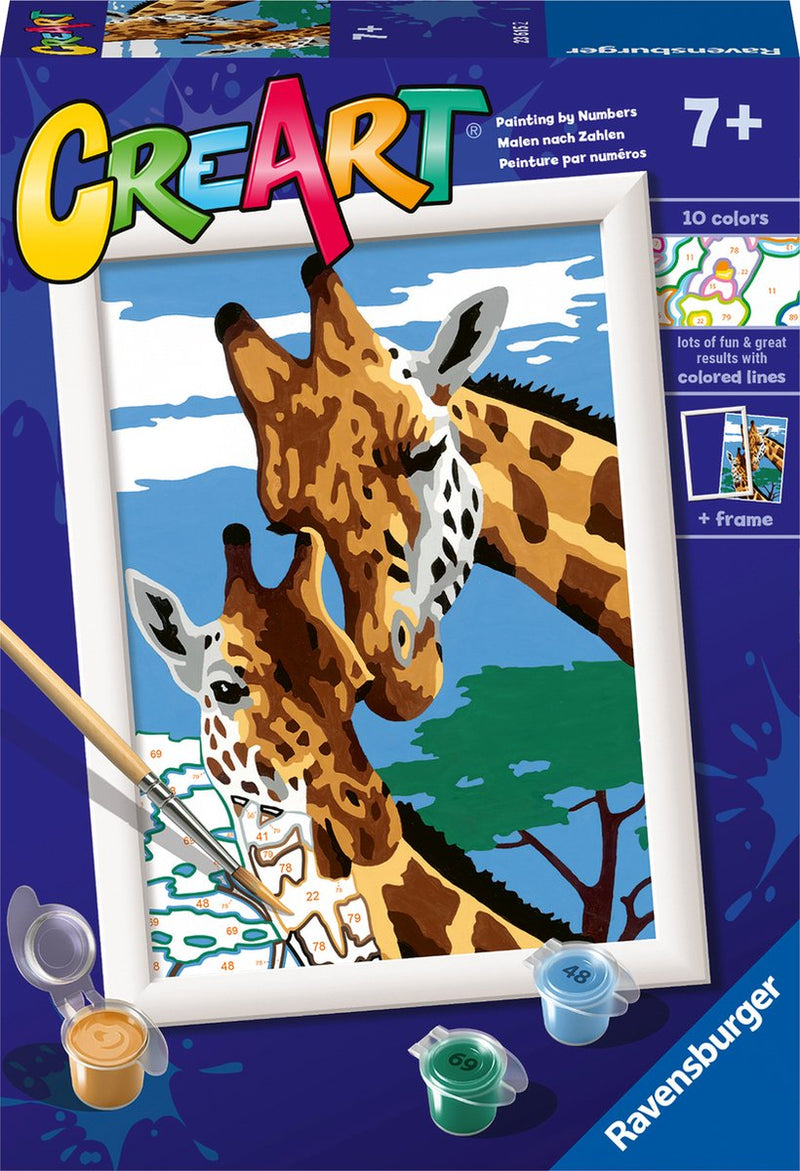 Afbeelding laden in galerijviewer, Ravensburger creart schilderen op nummer - schattige giraffen