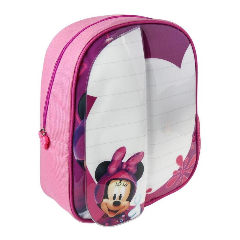 Afbeelding laden in galerijviewer, Cerda disney minnie mouse rugzak met schrijfgedeelte + 2 markers 25x31x10 cm roze