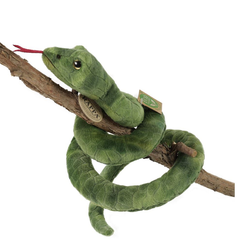 Afbeelding laden in galerijviewer, Pluche groene slang 90 cm eco-vriendelij