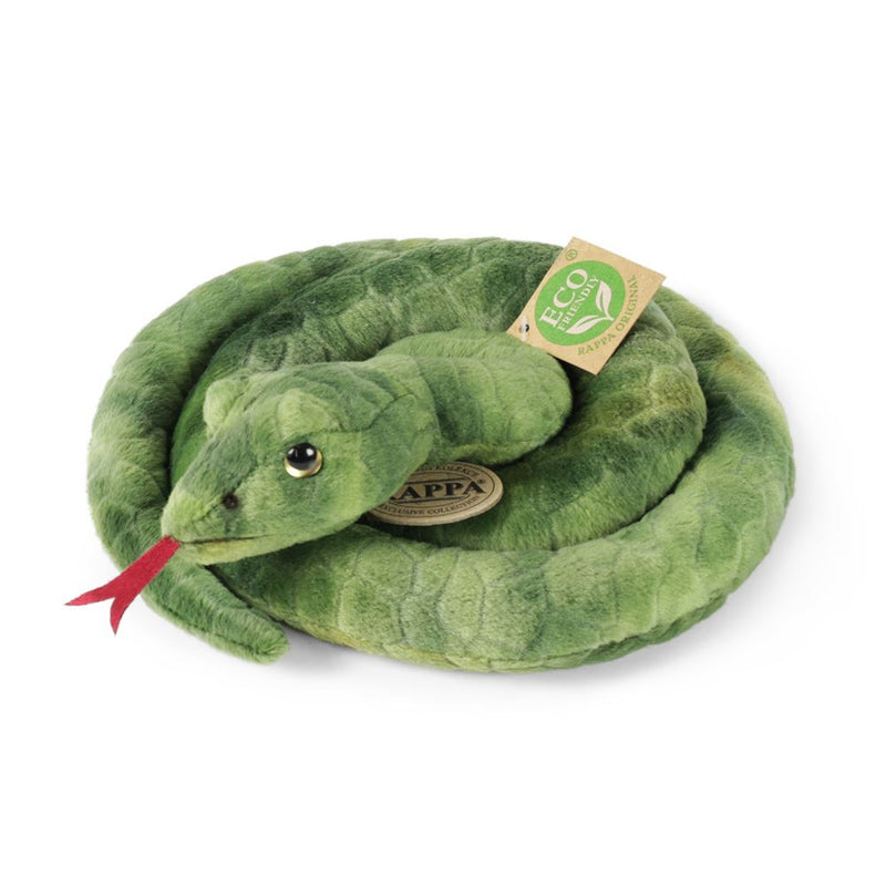 Afbeelding laden in galerijviewer, Pluche groene slang 90 cm eco-vriendelij